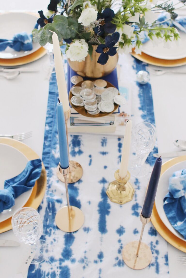 DIY Tie-Dye Hanukkah Table Runner
