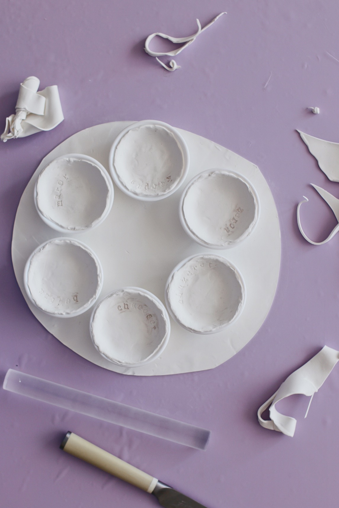 diy clay seder plate