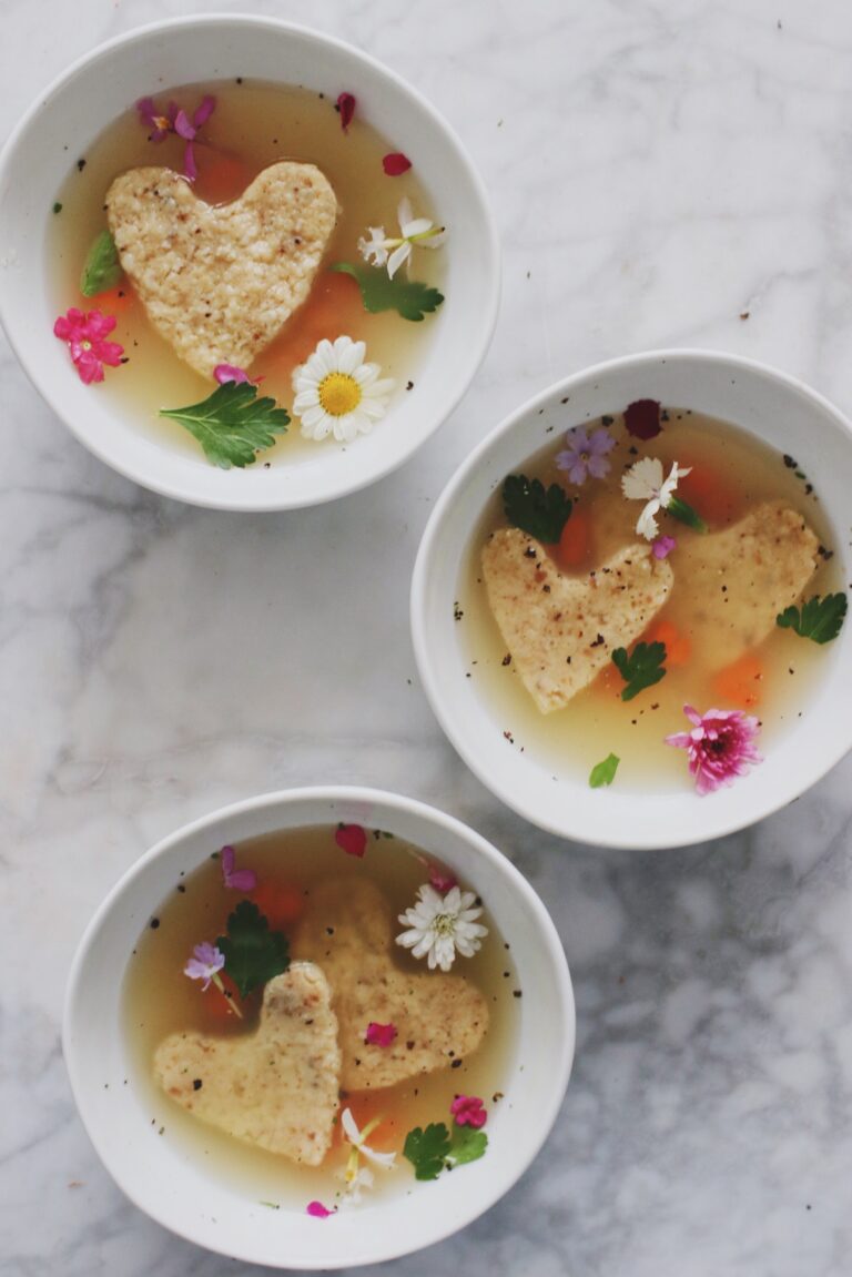Heart-Shaped Matzah Ball Soup