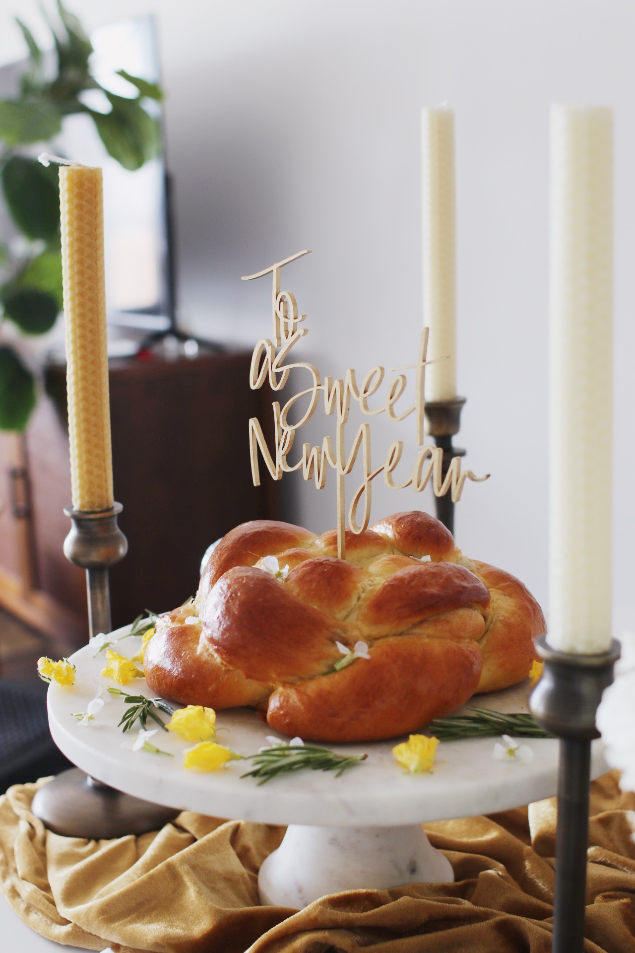 to a sweet new year challah topper rosh hashanah 