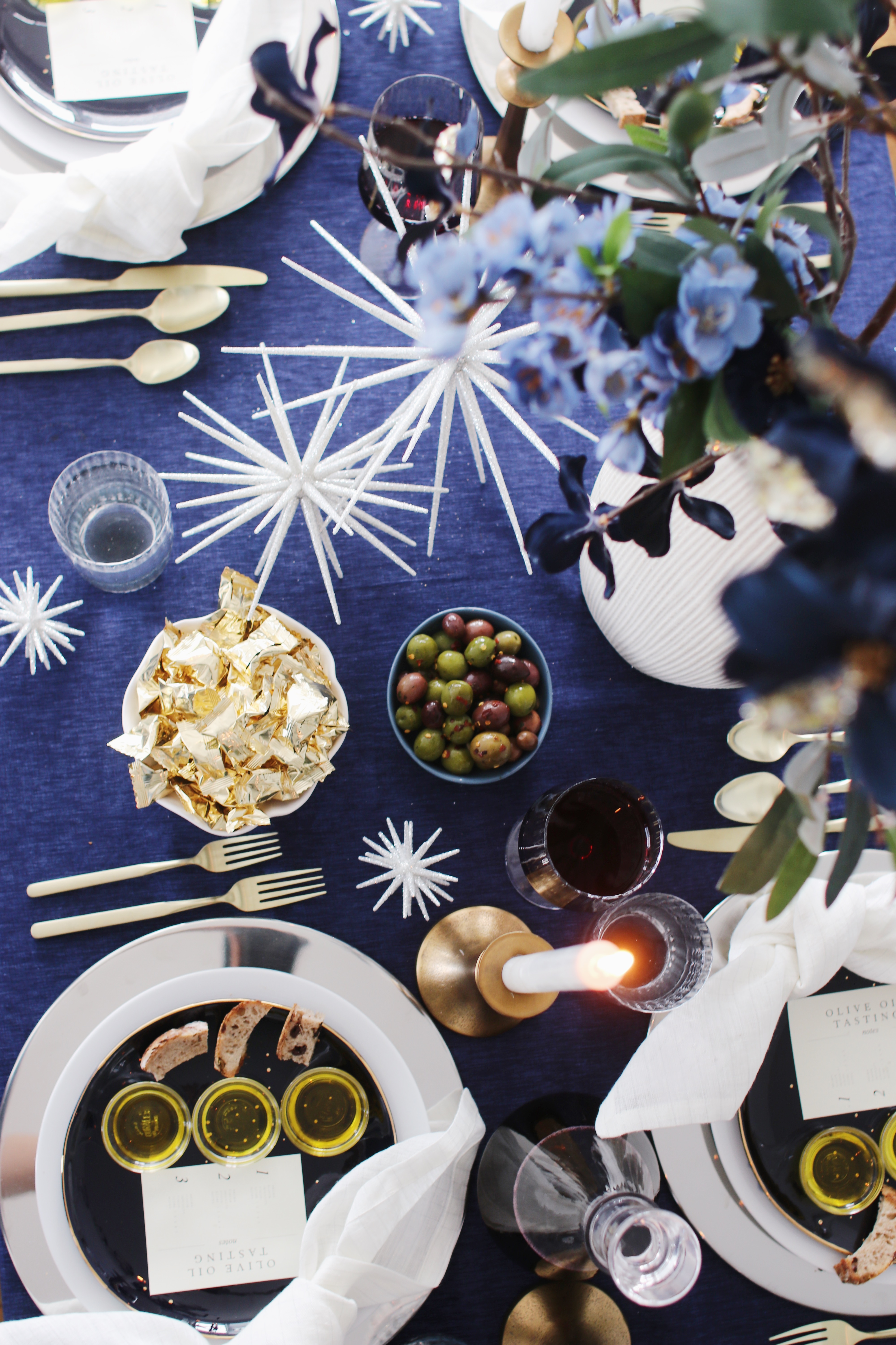 An Olive Oil Tasting Tablescape for Hanukkah with Crate and Barrel