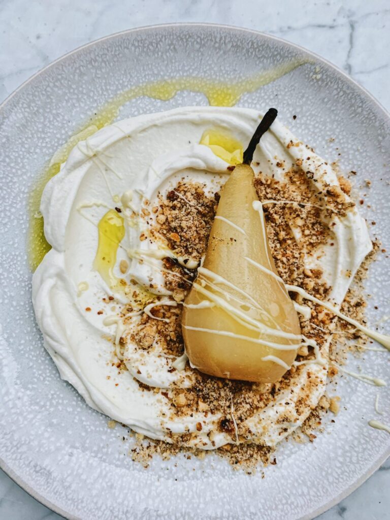 passover desserts poached pears