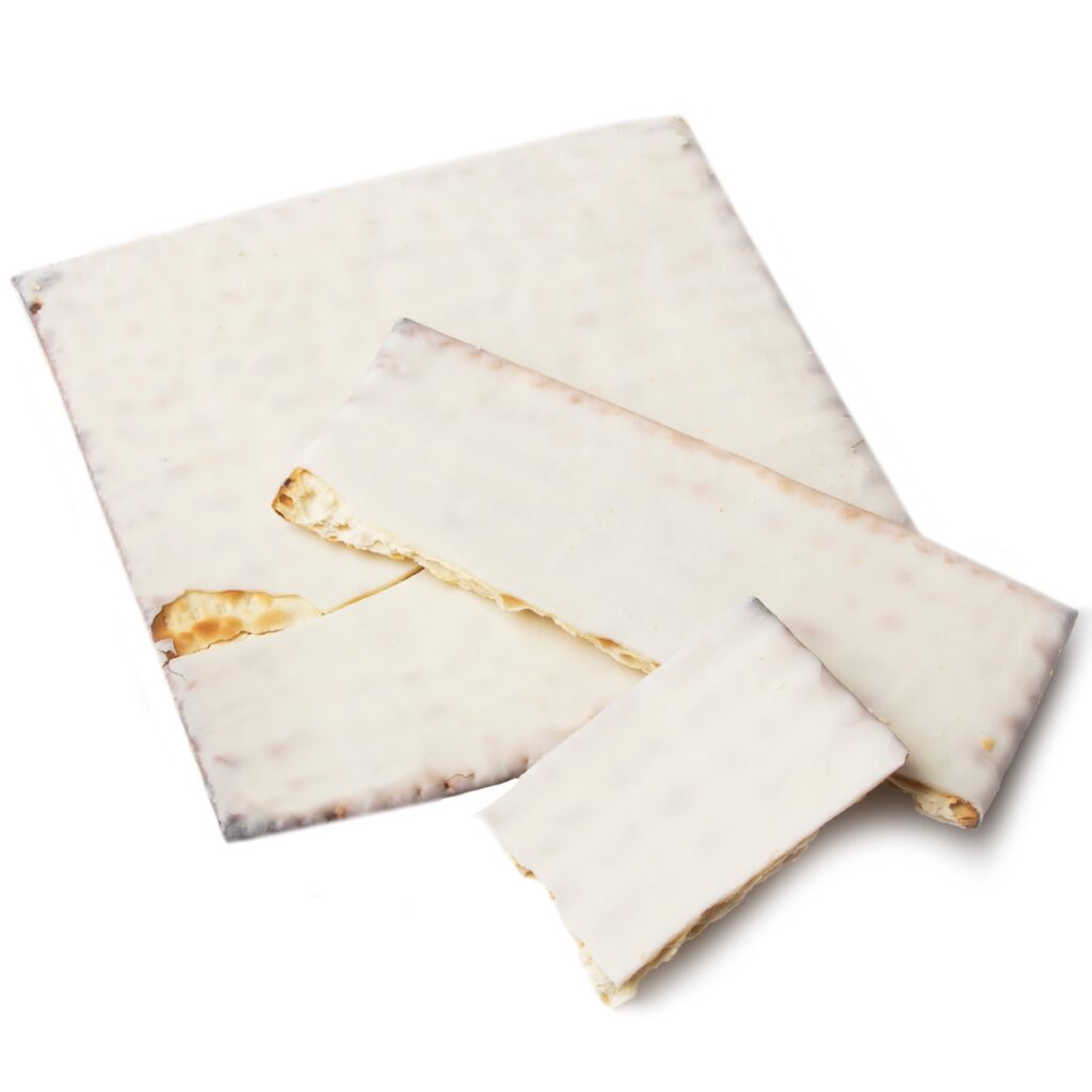 another great example of a passover gift white chocolate covered matzah 